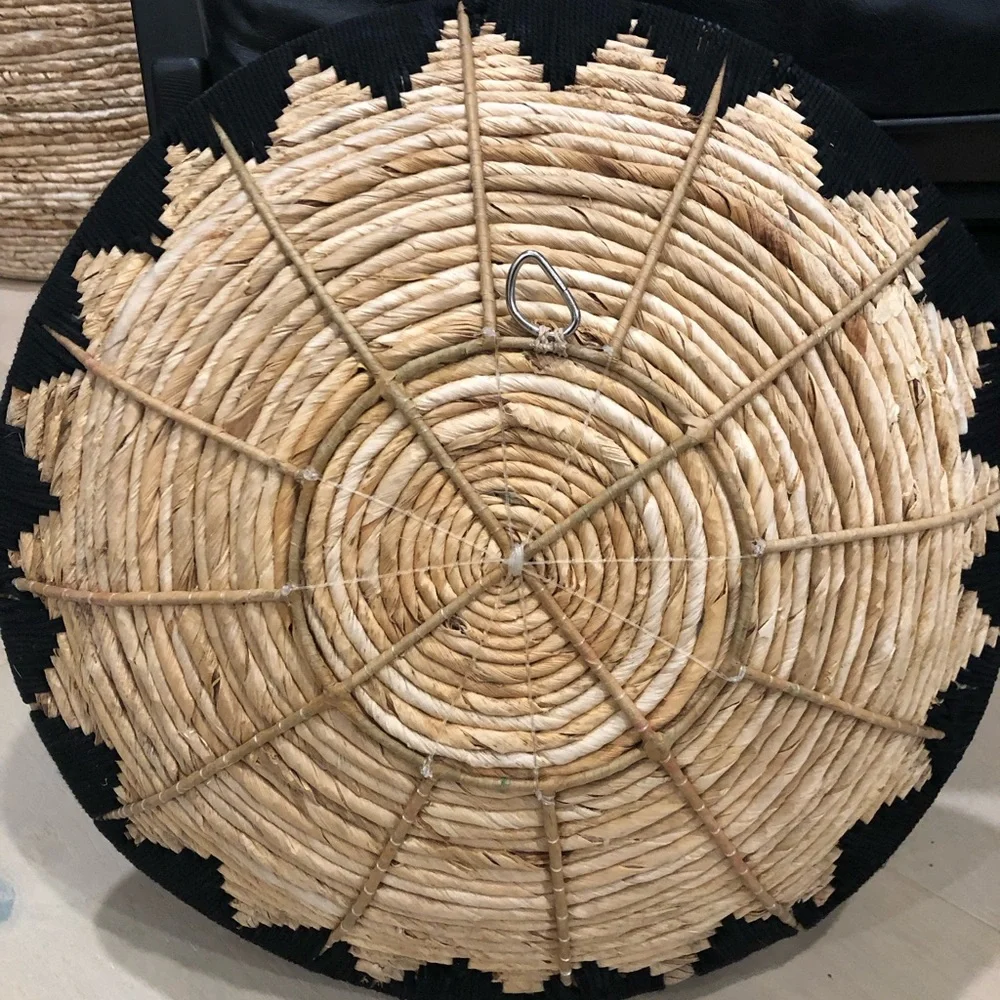 NWOT! Pottery Barn Handwoven Black and Natural Woven Decorative Wall Art